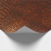 茶色の革の質感革、抽象的、古風な、、バ ラッピングペーパー (角)