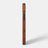 茶色の革構造の服 iPhoneケース (左側面)