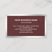 茶色の革製鋼の屋上パ太陽のネル 名刺 (裏面)