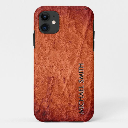 茶色の革 Case-Mate iPhoneケース (裏面)