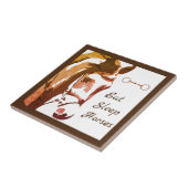 茶色の食べ馬とカタツムリのビットと眠る馬 タイル (側面)