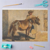 茶色の馬で羊飼ウマ科のい 薄葉紙 (クラフト)