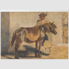 茶色の馬で羊飼ウマ科のい 薄葉紙