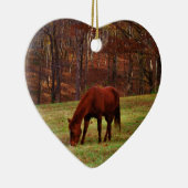 茶色の馬と森の端の白い鼻 セラミックオーナメント (右)