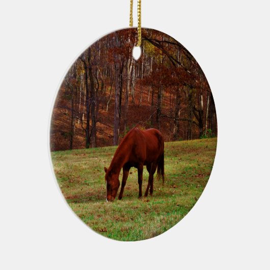 茶色の馬と森の端の白い鼻 セラミックオーナメント (右)