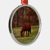 茶色の馬と森の端の白い鼻 メタルオーナメント (右)