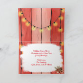 茶色の馬と牛のクリスマスファーム シーズンカード (内部)