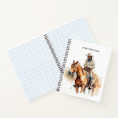 茶色の馬にも乗るカウボーイ、カスタマイズ可能 ノートブック (内部)