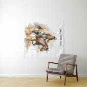 茶色の馬に乗るカウボーイ、カスタマイズ可能 タペストリー (インサイチュ(横))