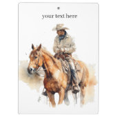 茶色の馬に乗るカウボーイ クリップボード (裏面)