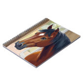 茶色の馬の水彩画 動物 カントリー バーン ノートブック (左側)