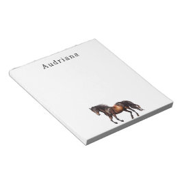 茶色の馬パーソナライズされた名 ノートパッド