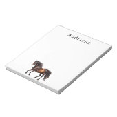茶色の馬パーソナライズされた名 ノートパッド (回転)