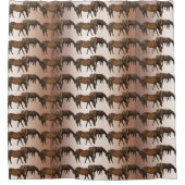 茶色の馬動物のシャワーカーテン シャワーカーテン (正面)