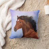 茶色の馬枕 クッション (ブランケット)