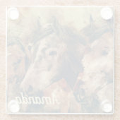 茶色の馬 ガラスコースター (裏面)