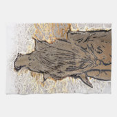 茶色の馬 キッチンタオル (横)