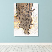 茶色の馬 キャンバスプリント (インサイチュ (ウッドフロア))