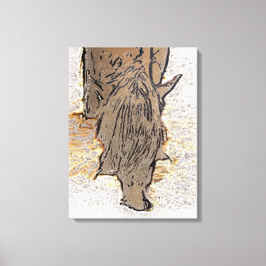 茶色の馬 キャンバスプリント (正面)