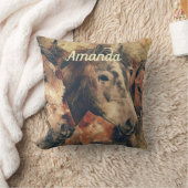 茶色の馬 クッション (ブランケット)