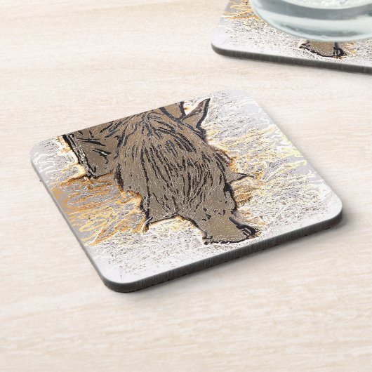 茶色の馬 コースター (左側)