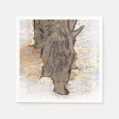 茶色の馬 スタンダードカクテルナプキン (正面)