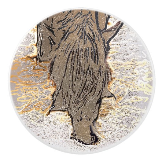 茶色の馬 セラミックノブ (正面)