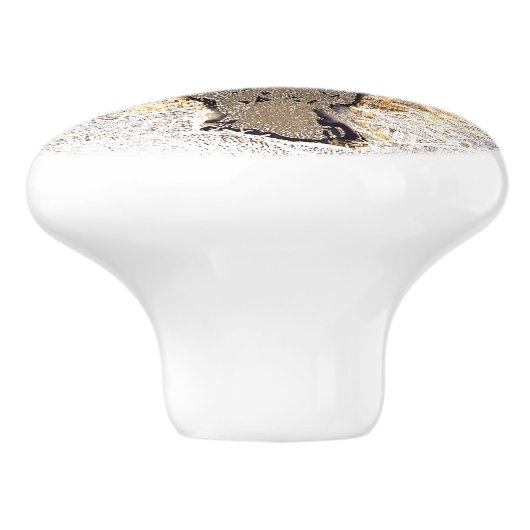 茶色の馬 セラミックノブ (側面)