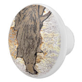 茶色の馬 セラミックノブ (右)