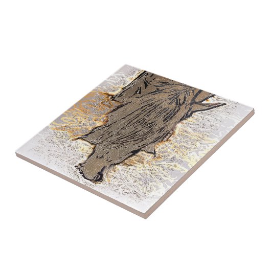 茶色の馬 タイル (側面)