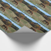 茶色の馬、パーソナライズされた名前 ラッピングペーパー (角)