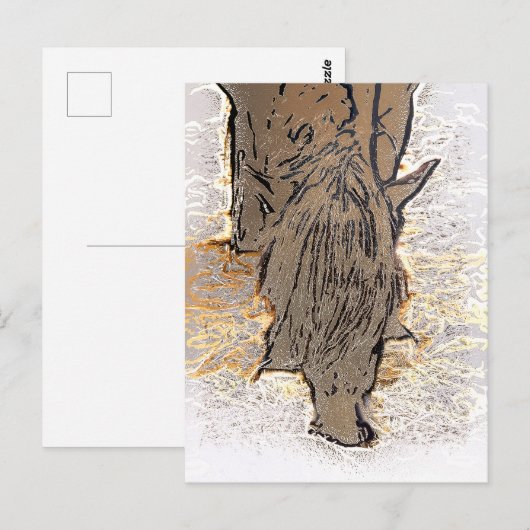 茶色の馬 ポストカード (正面/裏面)