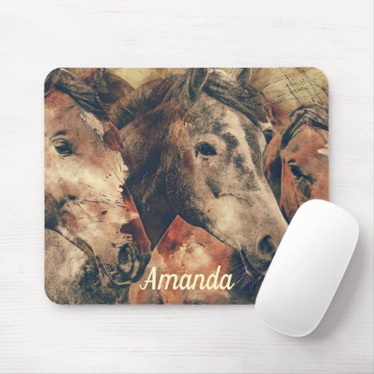 茶色の馬 マウスパッド (マウス)
