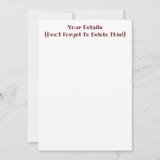 茶色の馬 招待状 (裏面)