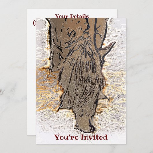 茶色の馬 招待状 (正面/裏面)