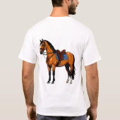 茶色の馬+鞍 Tシャツ (裏面)