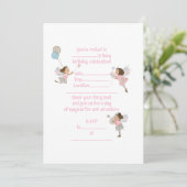 茶色の髪の妖精の誕生日招待状 招待状 (スタンド正面)