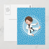 茶色の髪の空手少年 柔道 武術 ポストカード (正面/裏面)