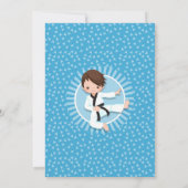 茶色の髪の空手柔道男子誕生日招待状 招待状 (裏面)