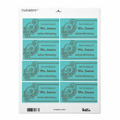 茶色の魅力的渦巻き蔵書票 ラベル (フルシート)