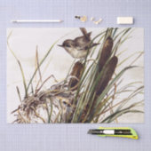 茶色の鳥と巣の切り離しセットWren 2 of 4 薄葉紙 (クラフト)