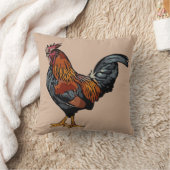茶色の鶏の枕 クッション (ブランケット)