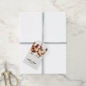 茶色の鶏の水の色素朴結婚の ギフトタグ (より糸付き)