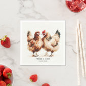 茶色の鶏の水の色素朴結婚の スタンダードカクテルナプキン (インサイチュ)