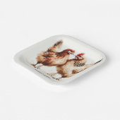 茶色の鶏の水の色素朴結婚の ペーパープレート (傾斜あり)