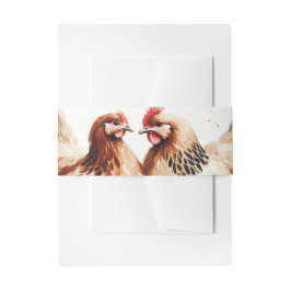 茶色の鶏の水色の国の結婚式 招待状ベリーバンド