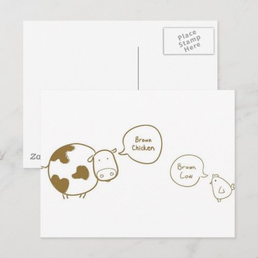 茶色の鶏肉 ポストカード (正面/裏面)