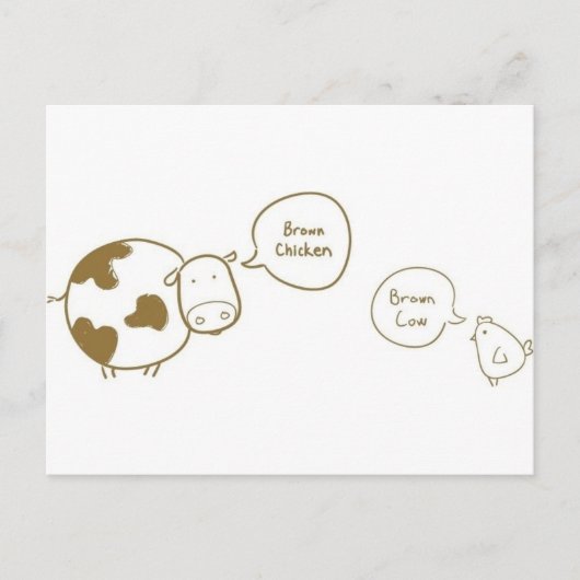 茶色の鶏肉 ポストカード (正面)