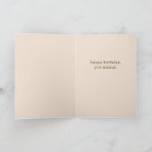 茶色の鶏、茶色の牛の誕生日グリーティングカード カード (内部)