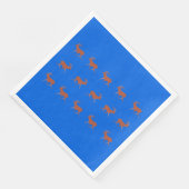 茶色の鹿が歩く祭りのような模様の青い背景 (コーナー)